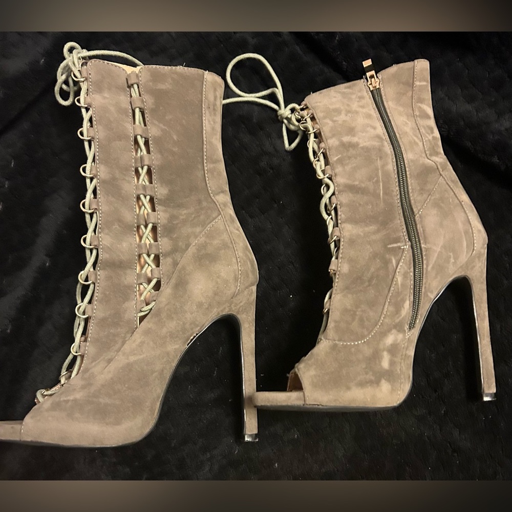 Akira peep toe boots